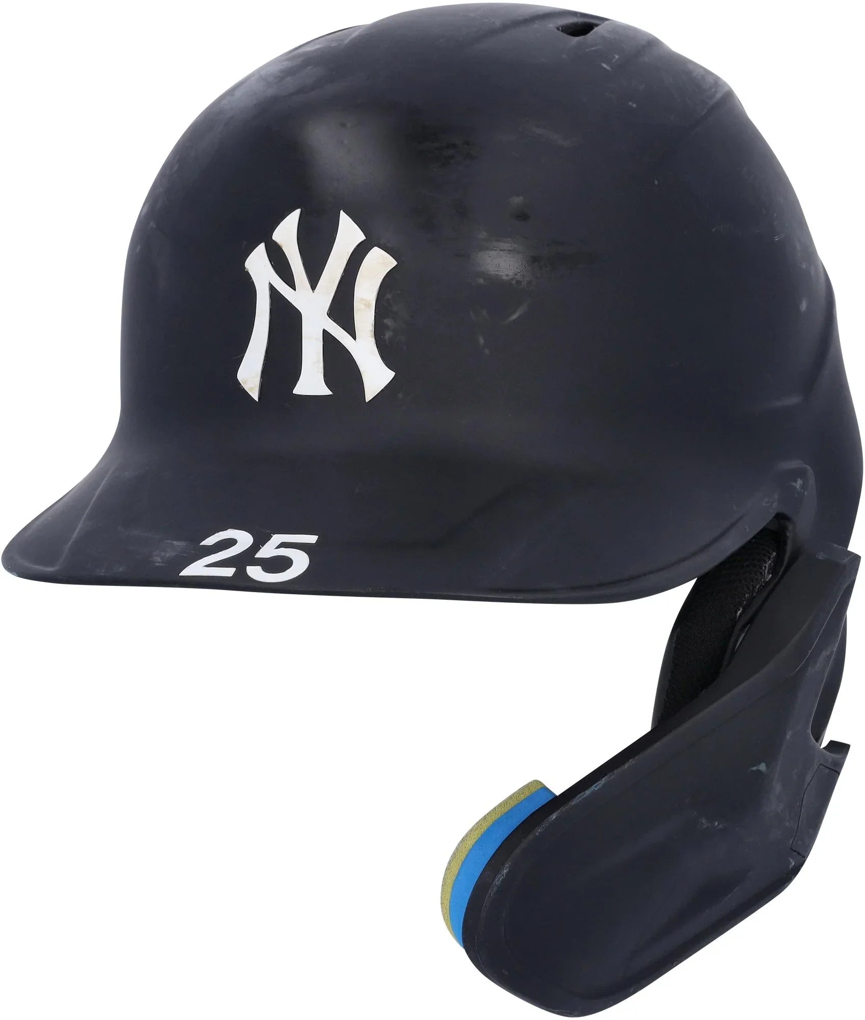 30, 8, Yankees Batting Played 2022 Worn New #25 - 22, Fanatics September Torres During Authentic October on York Gleyber Certified 10 June 15, Games Game-Used April and Navy Helmet