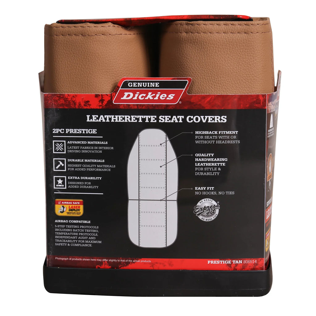 Seat Car Dickies Beige, Piece 806514 Front Vegan Prestige Leather 2 Genuine Covers