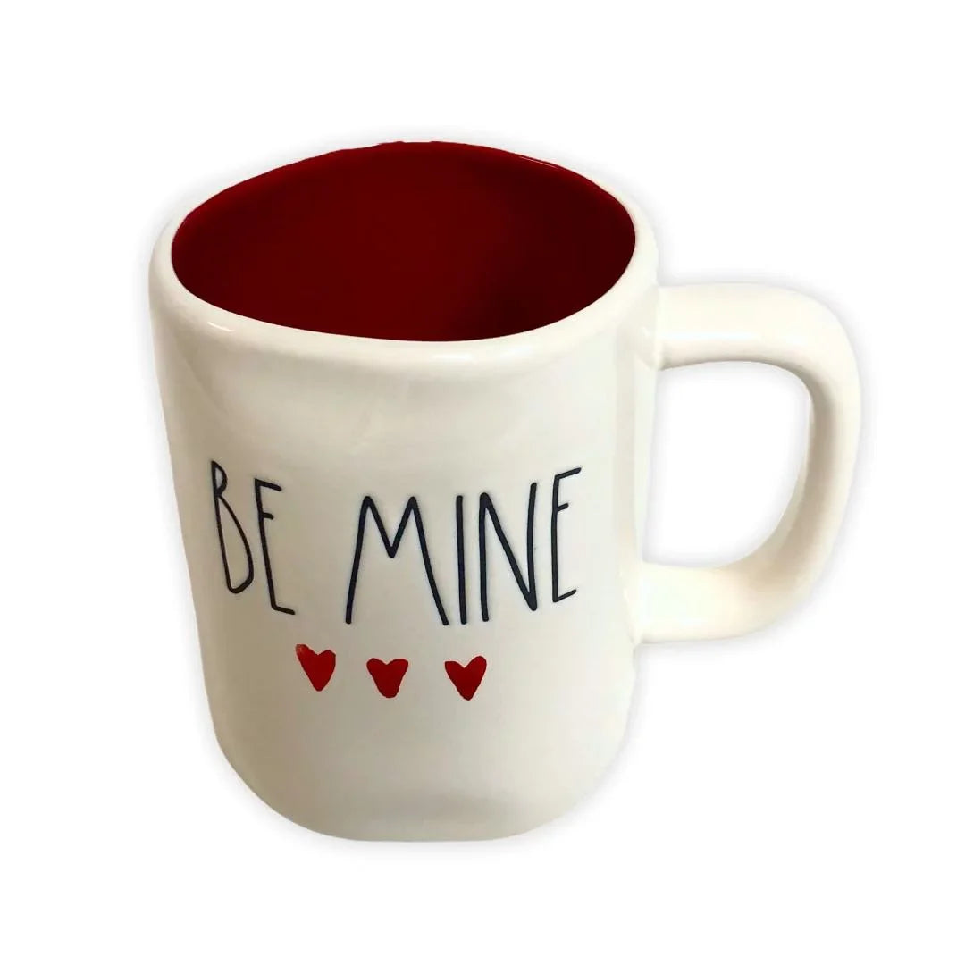 By Tea Rae MINE Mug Letter Red Day with BE Gift Magenta Ceramic Dunn Mug Interior Valentines White LL Black