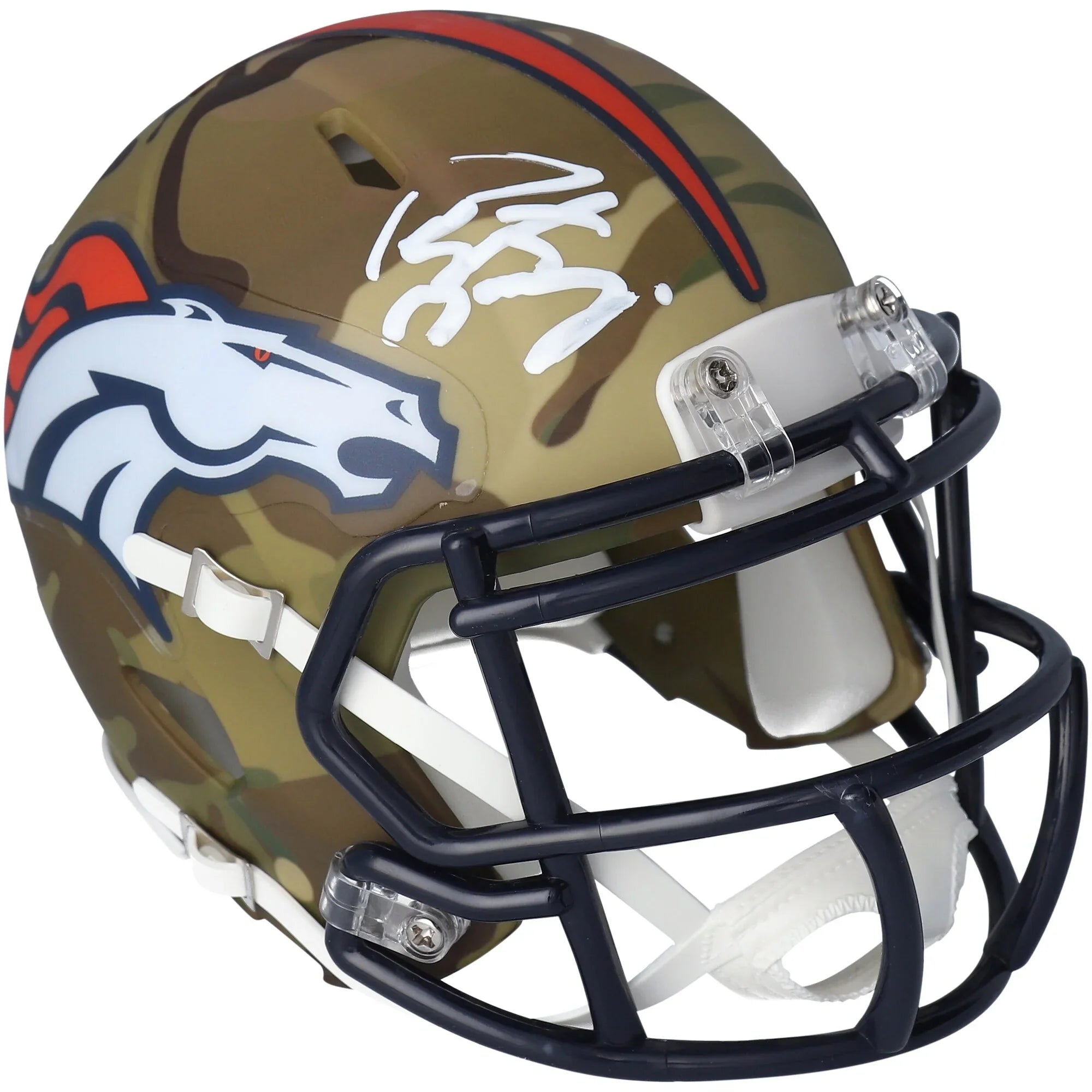 Riddell Speed Autographed Peyton Alternate Manning Mini Helmet Camo Denver Broncos