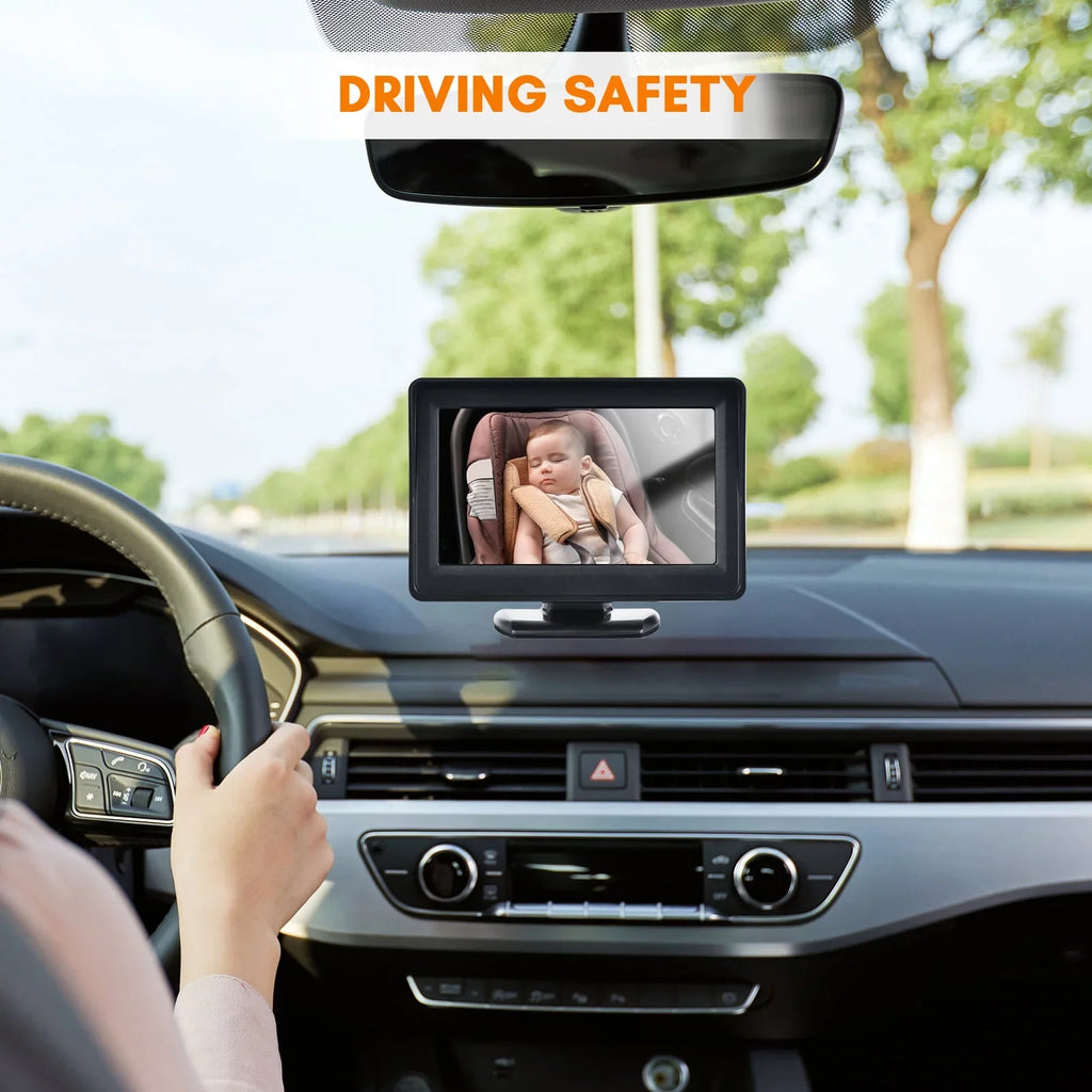Easy 720P Camera Seat Seat Night Car Mirror Camera Baby Rear Facing Installation Display 4.3 Monitor 150° Baby Mirror moobody Car Wide Inch Baby View for Monitor Vision Car