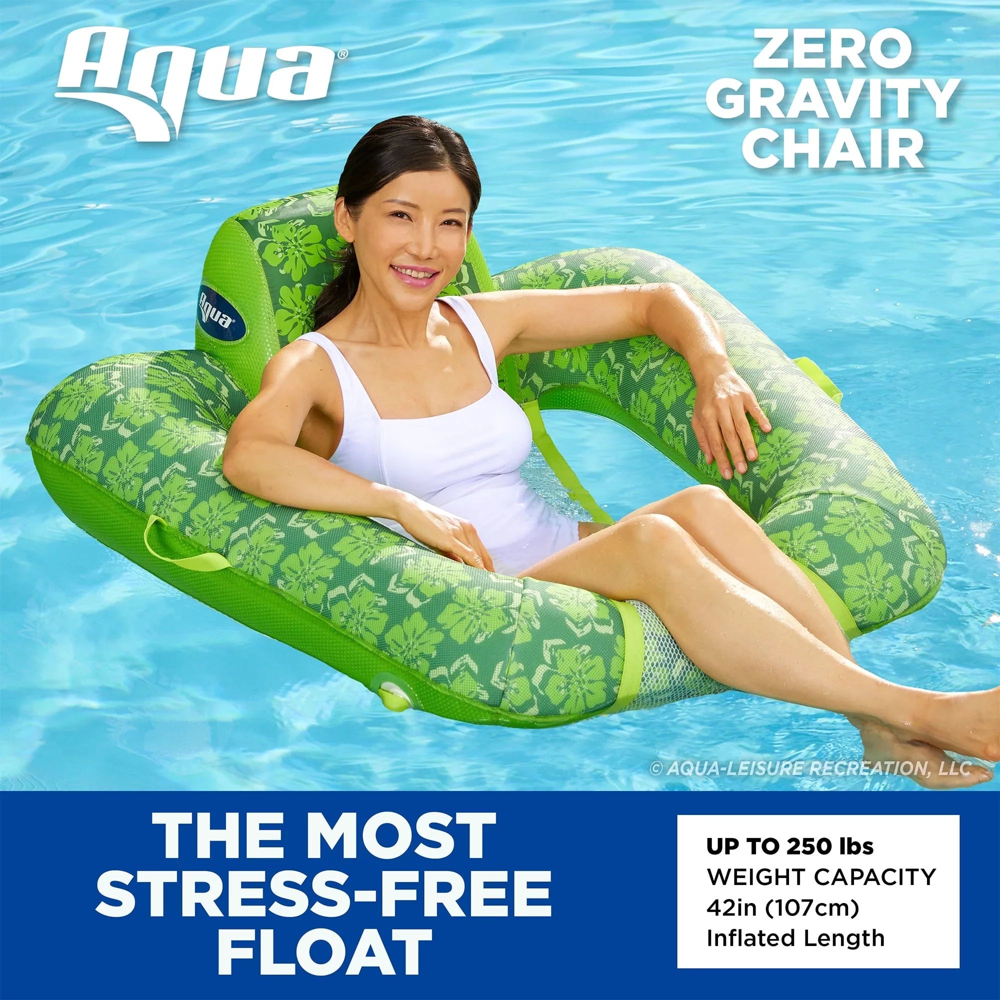 2in1 Floral & Aqua Leisure Lounger, Campania Pool Zero Gravity Float