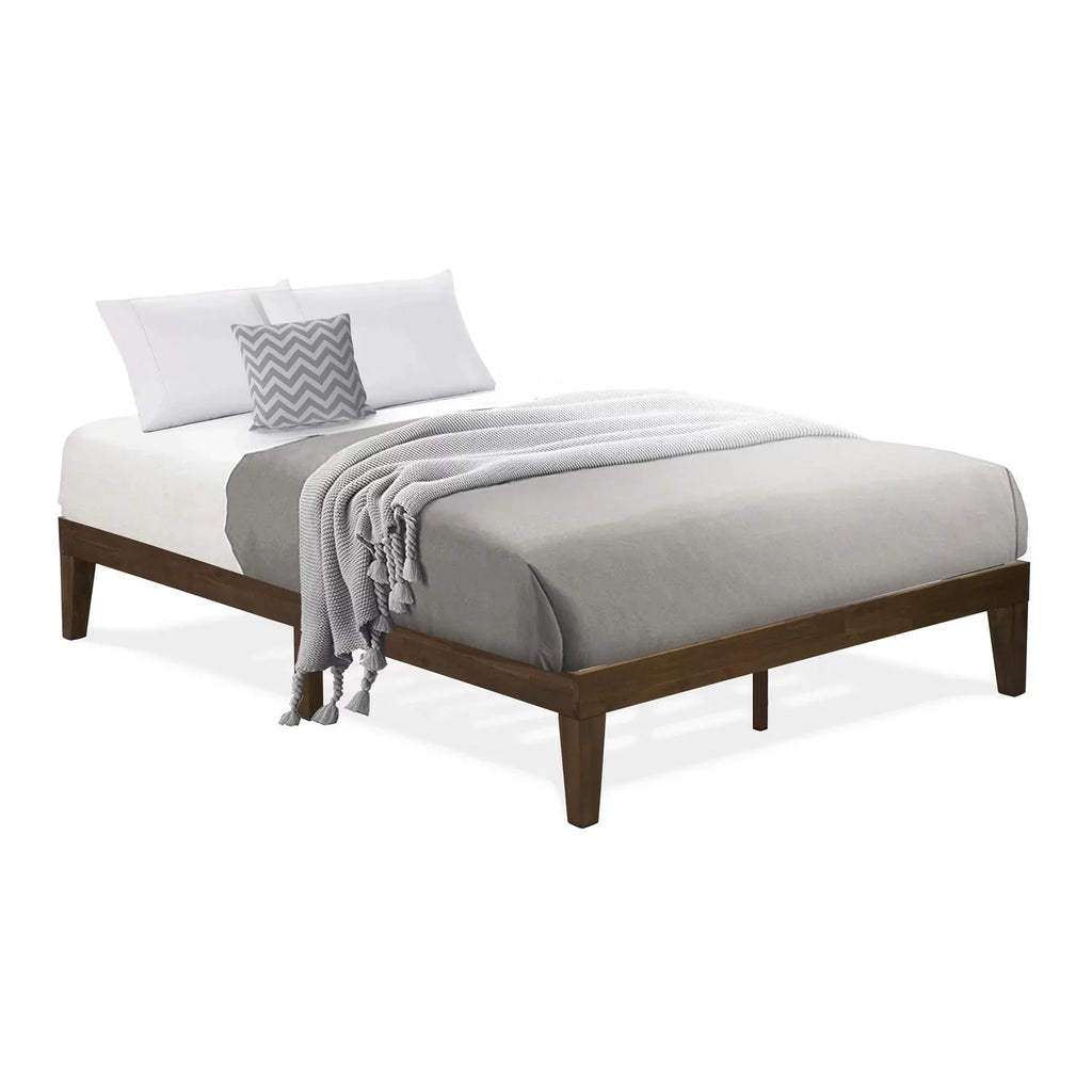 Denton Weathered East Wood Platform Full Furniture Bed West in Engineered Walnut