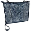 Skull Western Purse Leather Genuine Hand Cow Bag Crossbody Tote Large (Blue) Urbalabs Handbag Tooled Stitched Longhorn