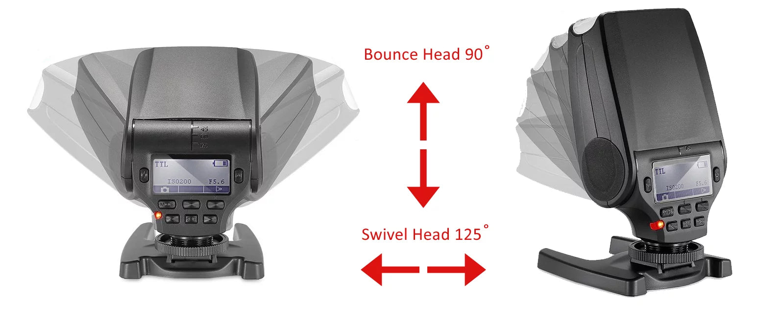 A6000/A6300/A6500 Bounce, Compact Head (Multi-Interface) Alpha Swivel Flash Multi-Function