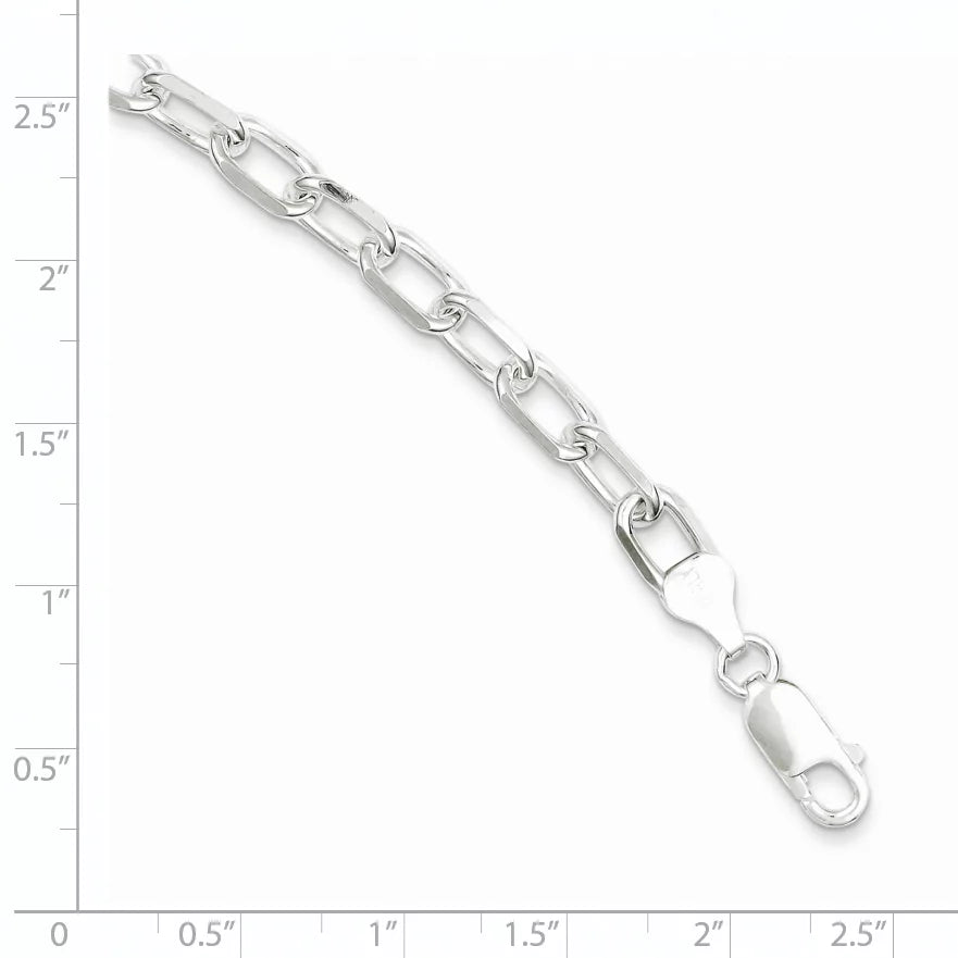 Silver Sterling 7.5inch Link Bracelet Fancy
