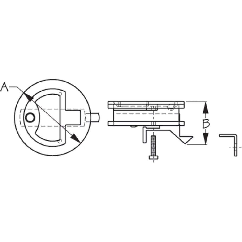Cast Stainless, Diameter Fastener, 1/8" Slam 316 Latch, T-Handle Line Sea-Dog 2" Investment