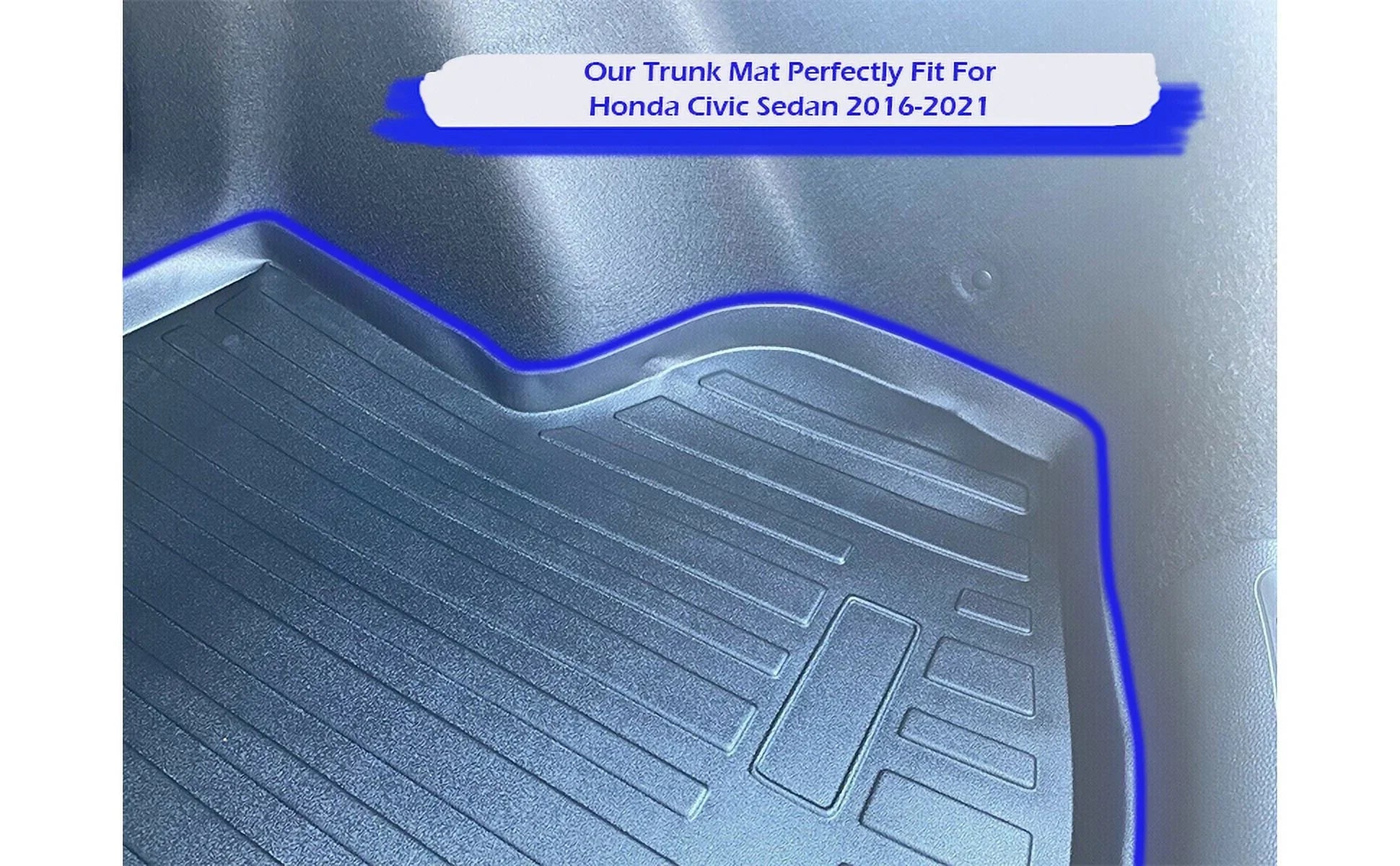 for Install Laser EA Car EACCESSORIES climate-Resistant Sedan Honda – Raised Design Rubber Mat with 2016-2021 – for Trunk Non-Slip Cars Trunk Mats to Easy Lip – Civic Cargo – Trunk Mat Liner Pre-Cut –