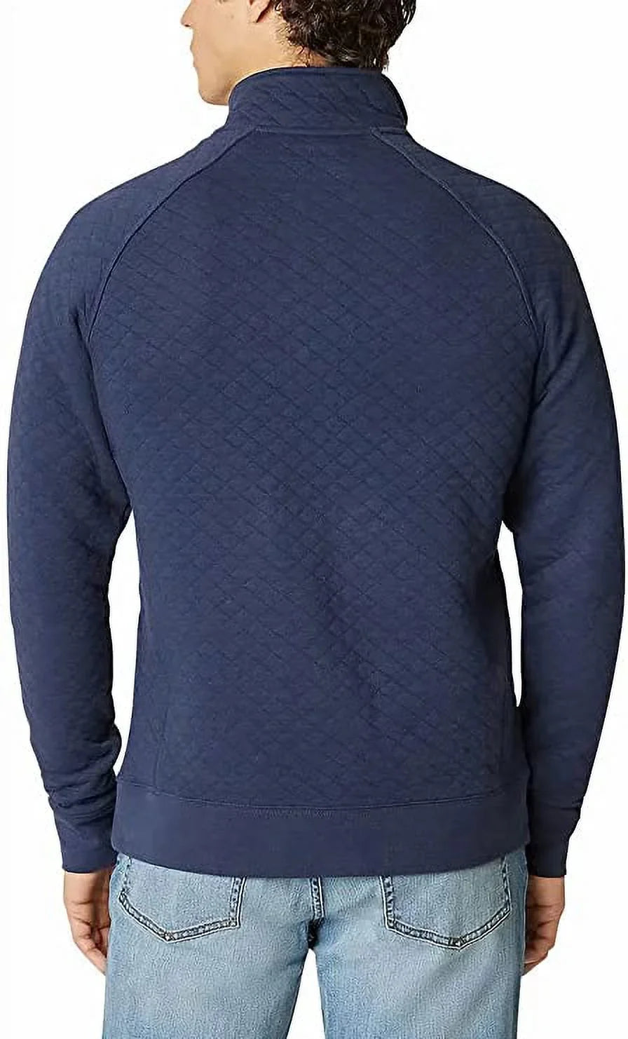 (Blue, Mock Snap Eddie Mens Medium) Quarter Midweight Quilted Bauer Pullover
