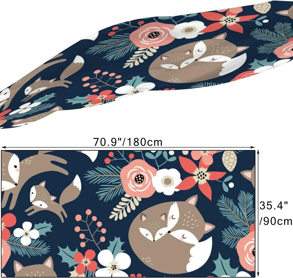 Girls Cute Dark Neck Foxes Scarves Flowers Blue Long Wrap Women for Scarf on Hyjoy Lightweight Shawl and Silk