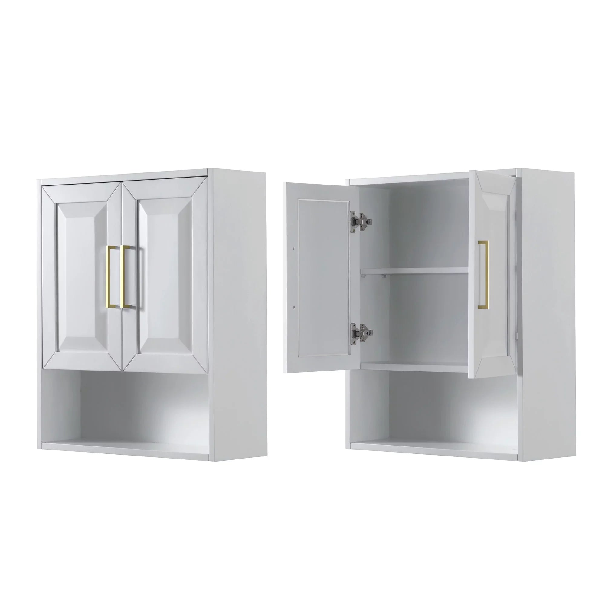 Daria Over-the-Toilet Cabinet Storage Wyndham Collection Bathroom Black Trim with Blue Wall-Mounted Matte Dark