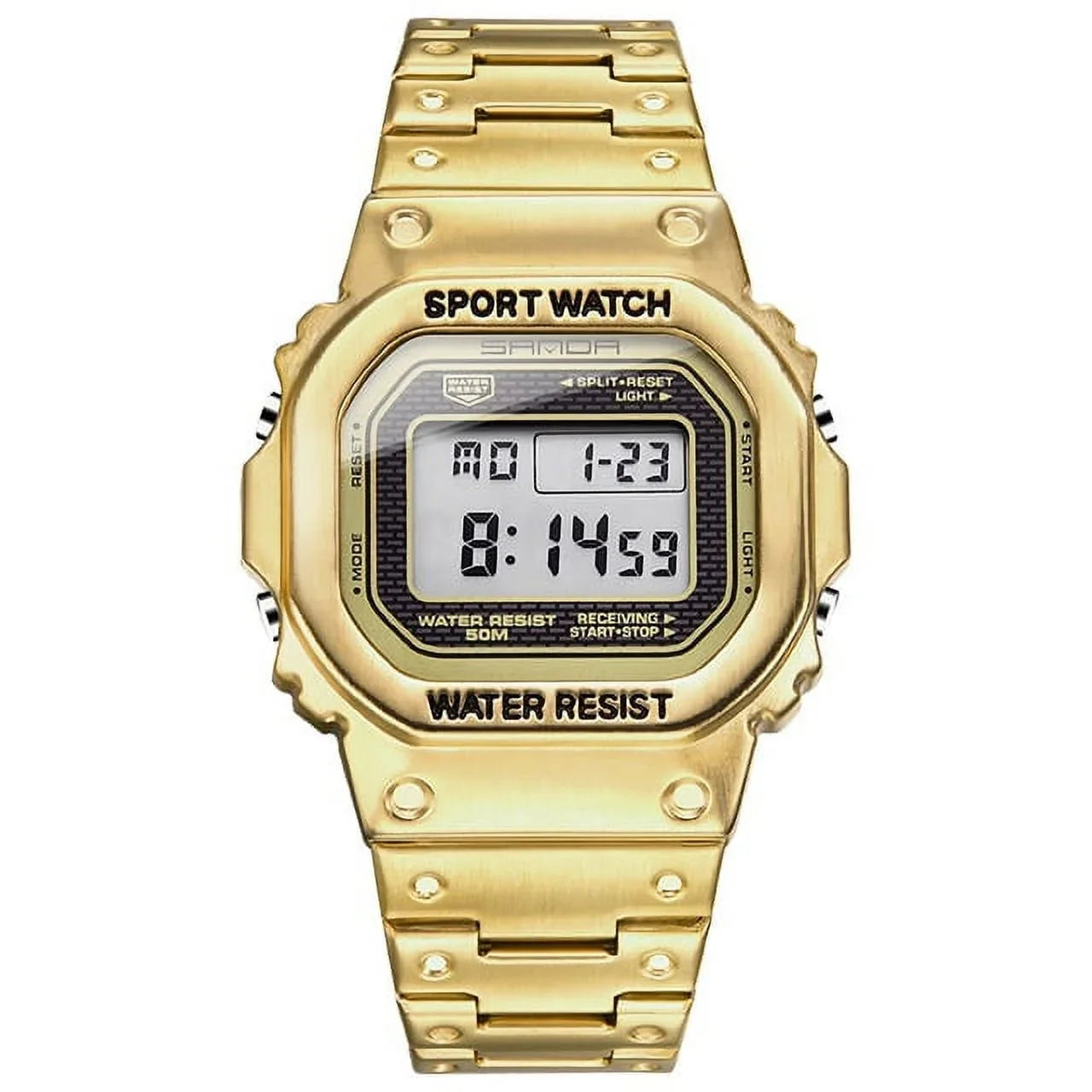 Digital - Watches Relogio Men's Wristwatch Men Masculino 5atm Luxury Led Casual Top Watch Digital Steel Sanda Clock Brand 390 Waterproof Wristwatches