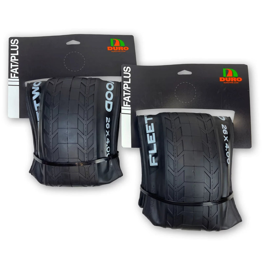 26x4.0 Beads Fleetwood Tires Two 24x4 with Bike Street Duro Semi-Slick Folding