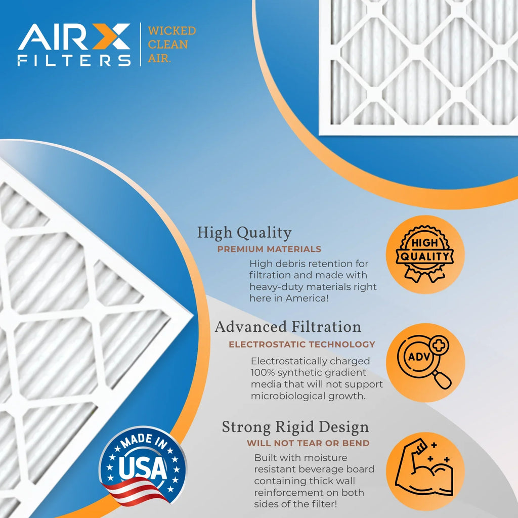 MPR 7, High 12 MERV FPR Furnace Filter 1200, MPR AIRX by USA Pack in Efficiency WICKED Comparable to 12 1000, Air Furnace AIR. CLEAN Filters Pack of Rating, Filters 11 Made of 20x25x1 FILTERS