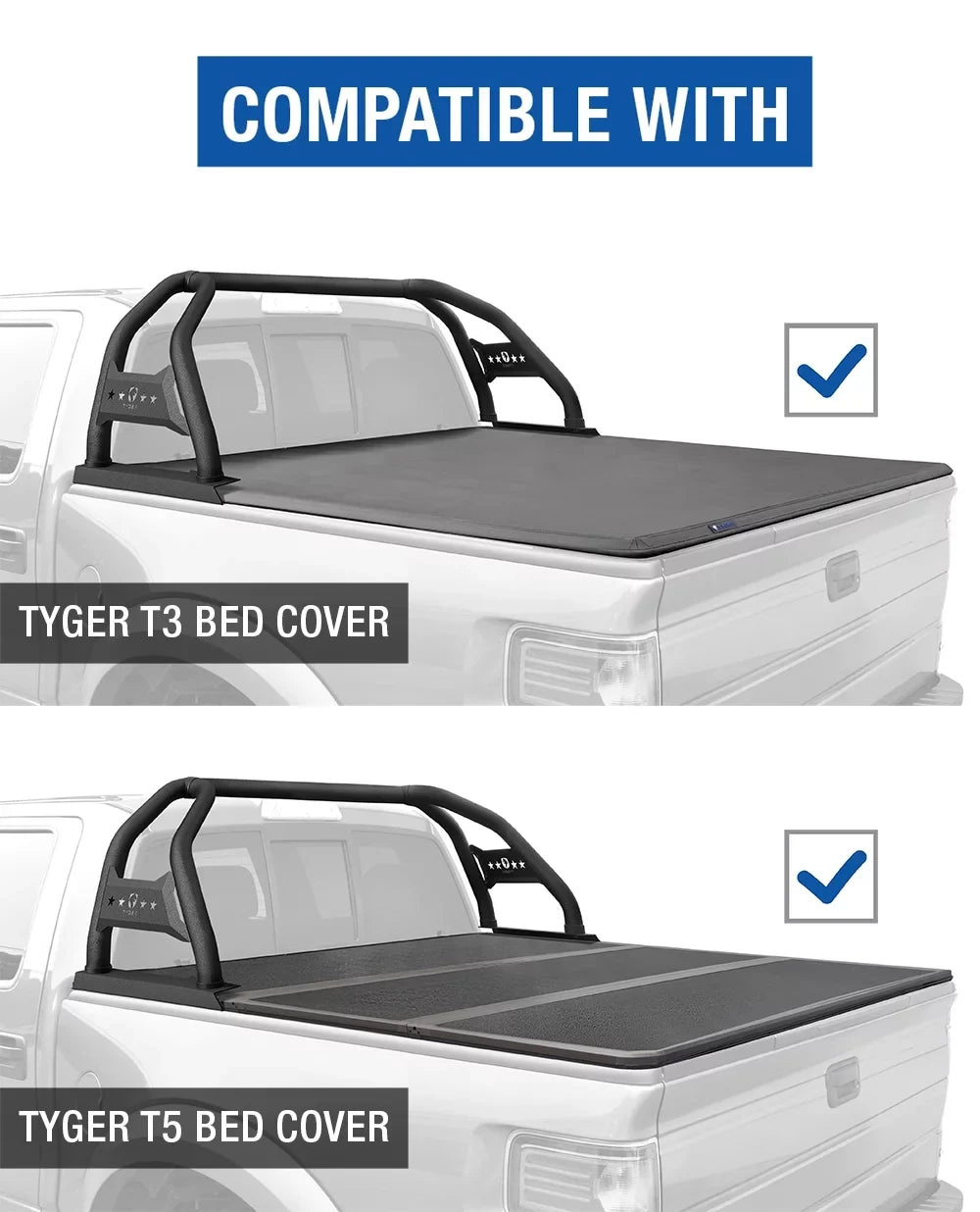 Chevy 2015-2024 | | Textured Light Mount Canyon Bar | Colorado with TG-SB7C88518 Auto Compatible GMC Tyger Sport Roll Black Bar |