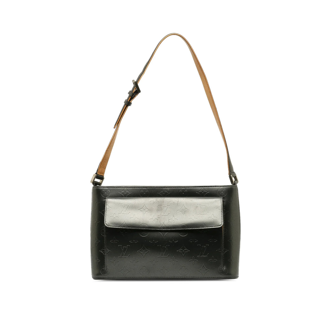 Alston Leather Unisex Authenticated Gray Pre-Owned Bag Mat Monogram Shoulder (Good) Calf