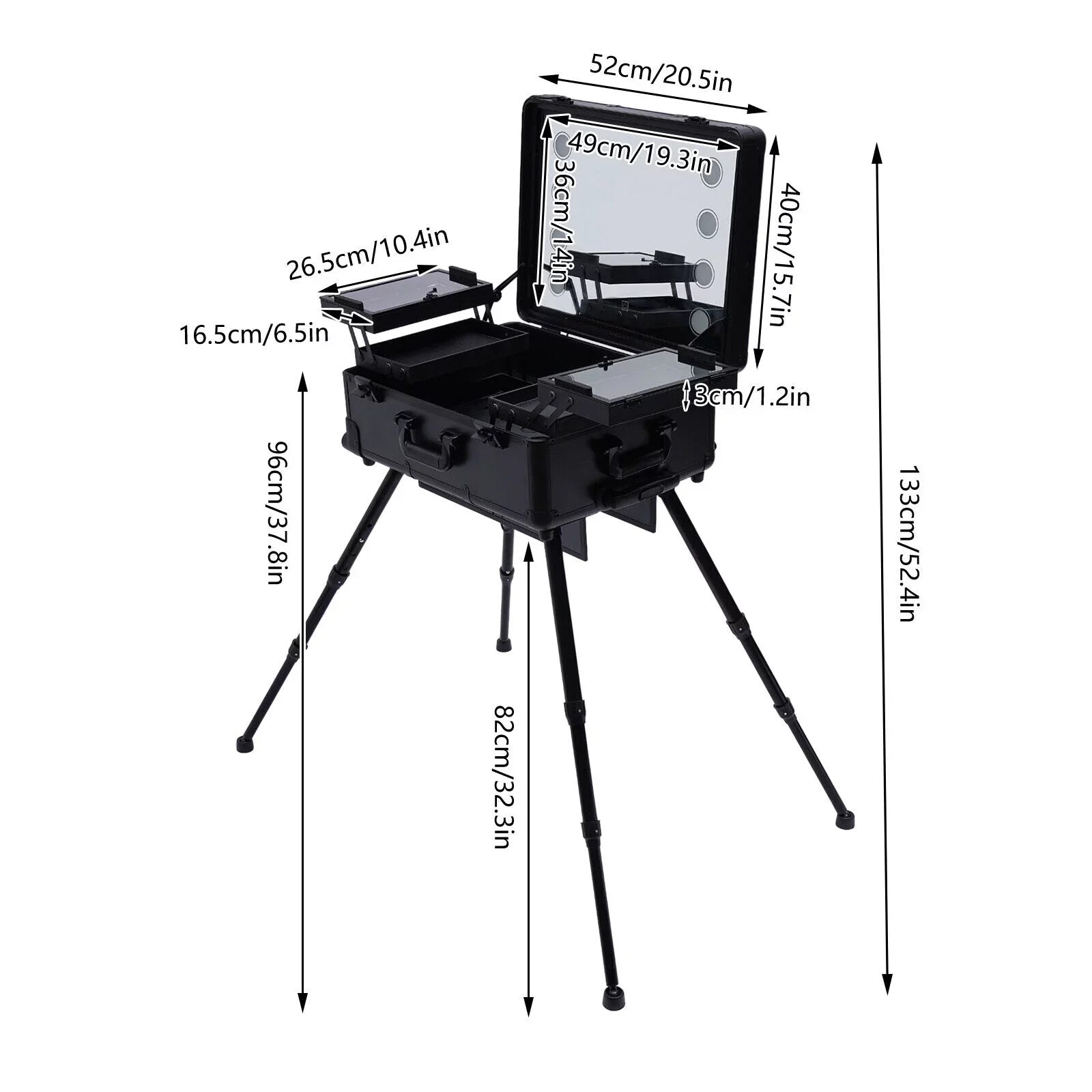 Box Key Makeup Train Luggage DENEST Organizer Cosmetic with Rolling Trolley Case Travel