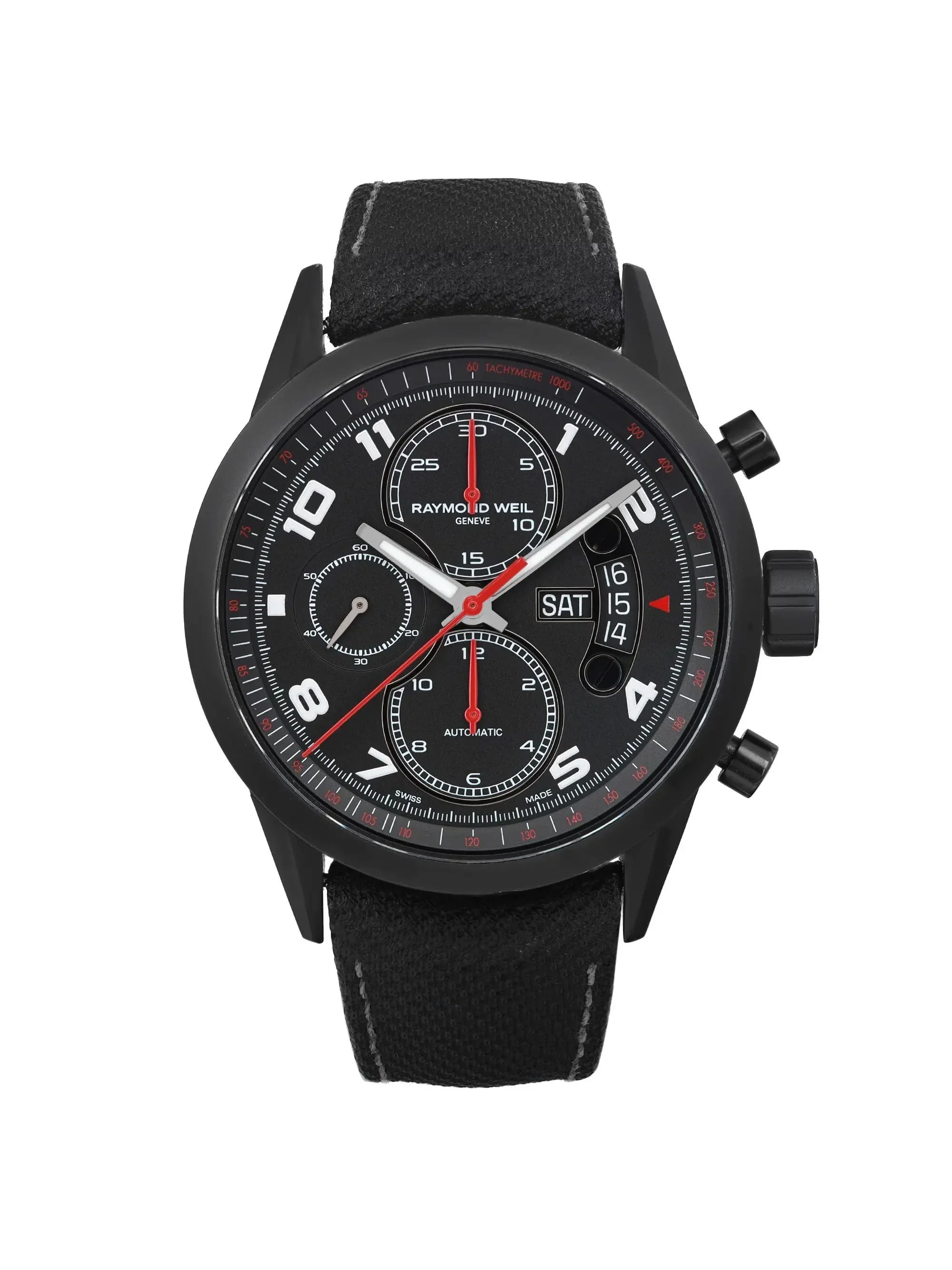 Black Raymond Steel Men's Watch 7730-BK-05207 Freelancer Weil Automatic Dial