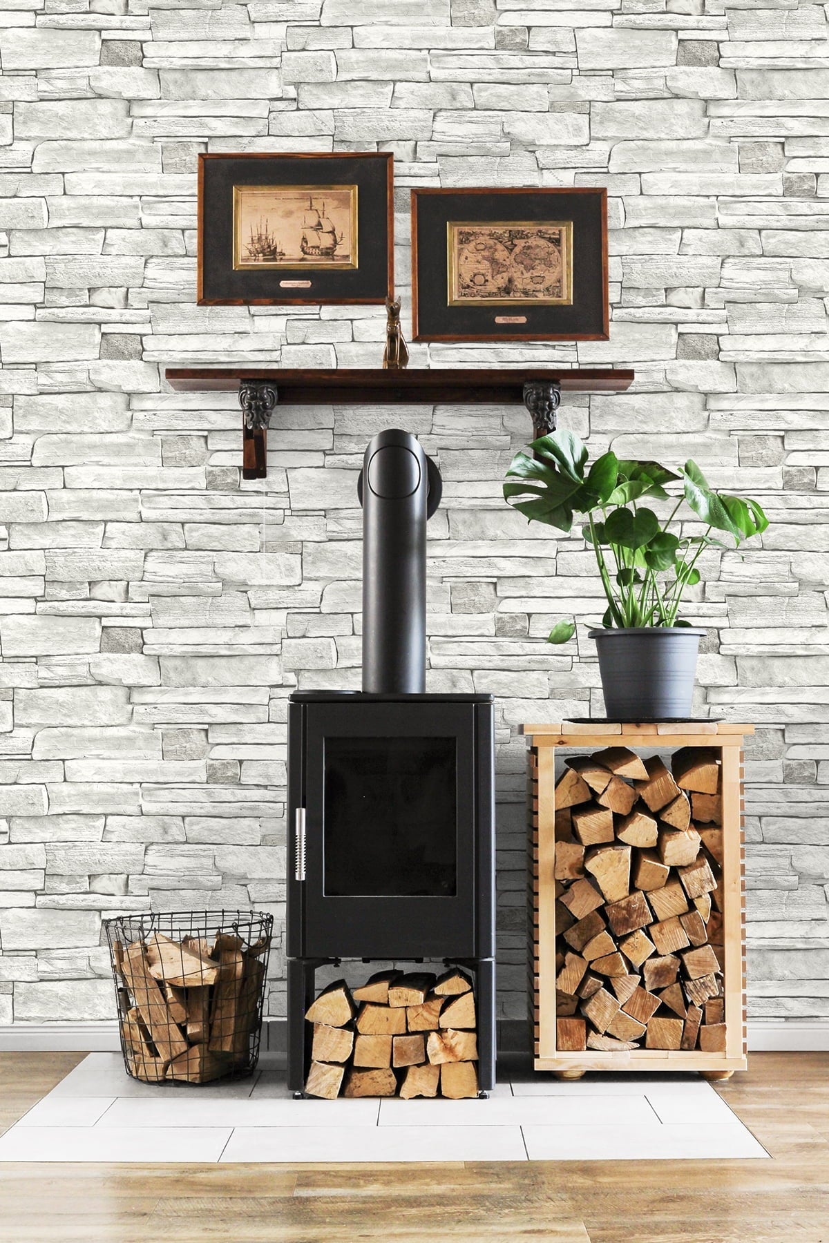 L Stone 20.5 x W ft. NextWall in. - 18 Peel Wallpaper Stick and Stacked