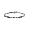 Cttw Round and 1.0 dimension I3 I-J with - of Blue Treated Inches Womens Silver Sterling Brilliance Bracelet Box Color, cut Clasp and Alternating Clarity) Diamond 7" Tennis (Blue Haus White .925 Diamond