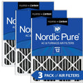 Filters MERV Pack 3 Carbon Nordic 12 Air Plus Furnace Pleated 20x20x2 Pure