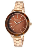 Steel Brown Movement: Ny Quartz Caravelle Rose-Tone Women's Dial