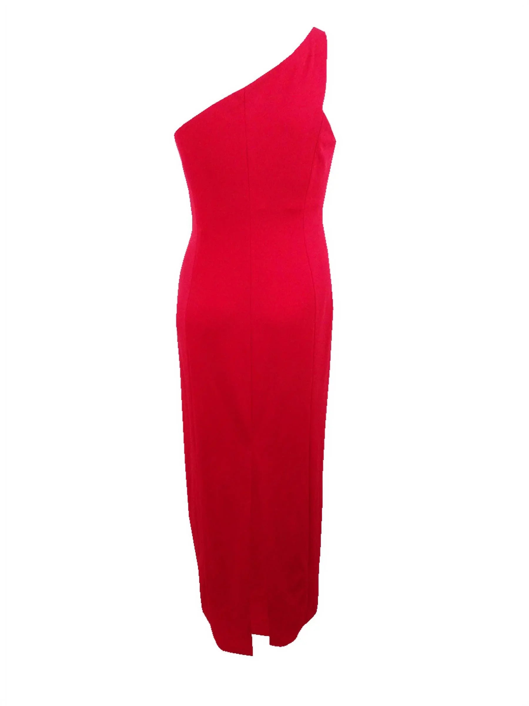 One-Shoulder Slit Gown Calvin Klein Red) Women's (14,
