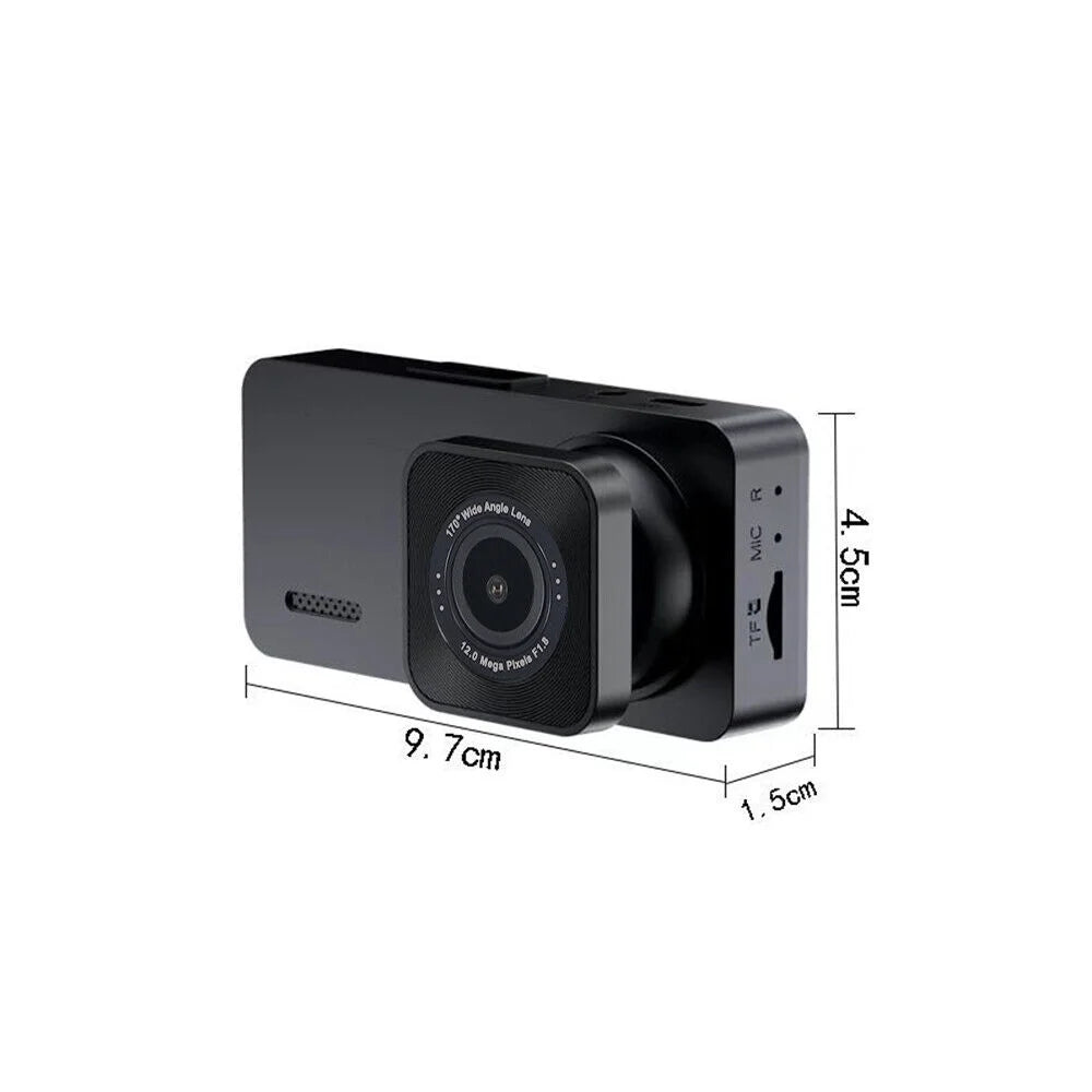 1080P Video Cam Front/Rear/Inside Recorder Car Dash 3 Dual Lens JLLOM HD Lens G-sensor Camera