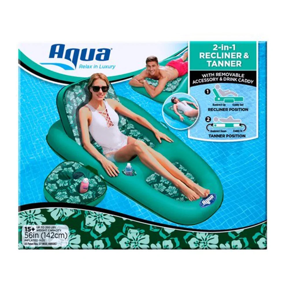 2in1 Floral & Aqua Leisure Lounger, Campania Pool Zero Gravity Float