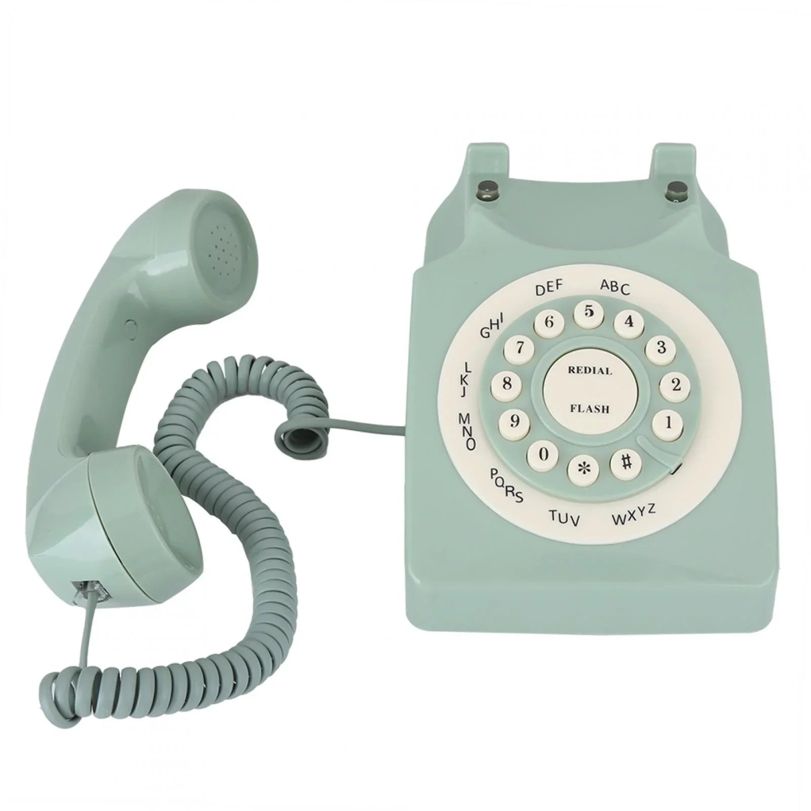 European Button High - Telephone Telephone Call Clear Large Aigend Antique Vintag Definition Landline Green