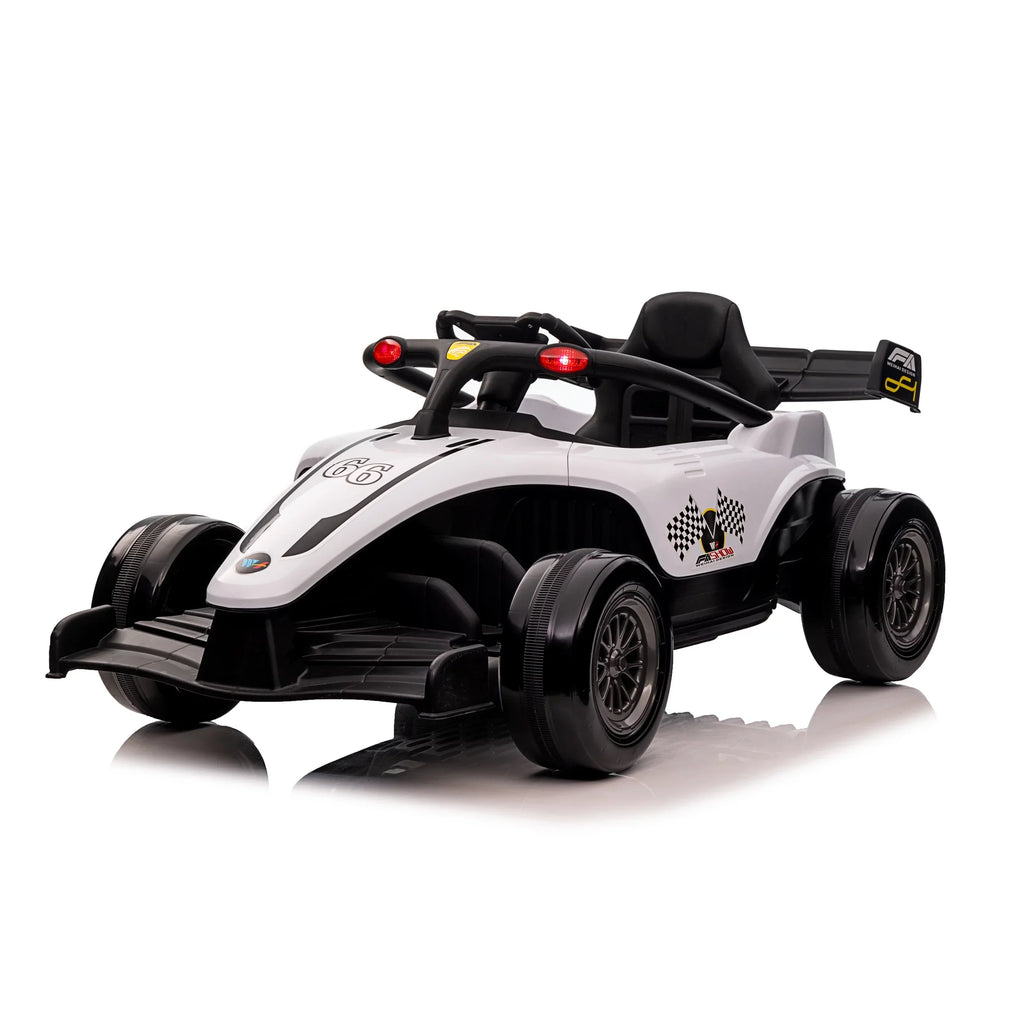 White W/Remote Blazin' 12V F1 Operated Years 3 on up Wheels and Battery Ride