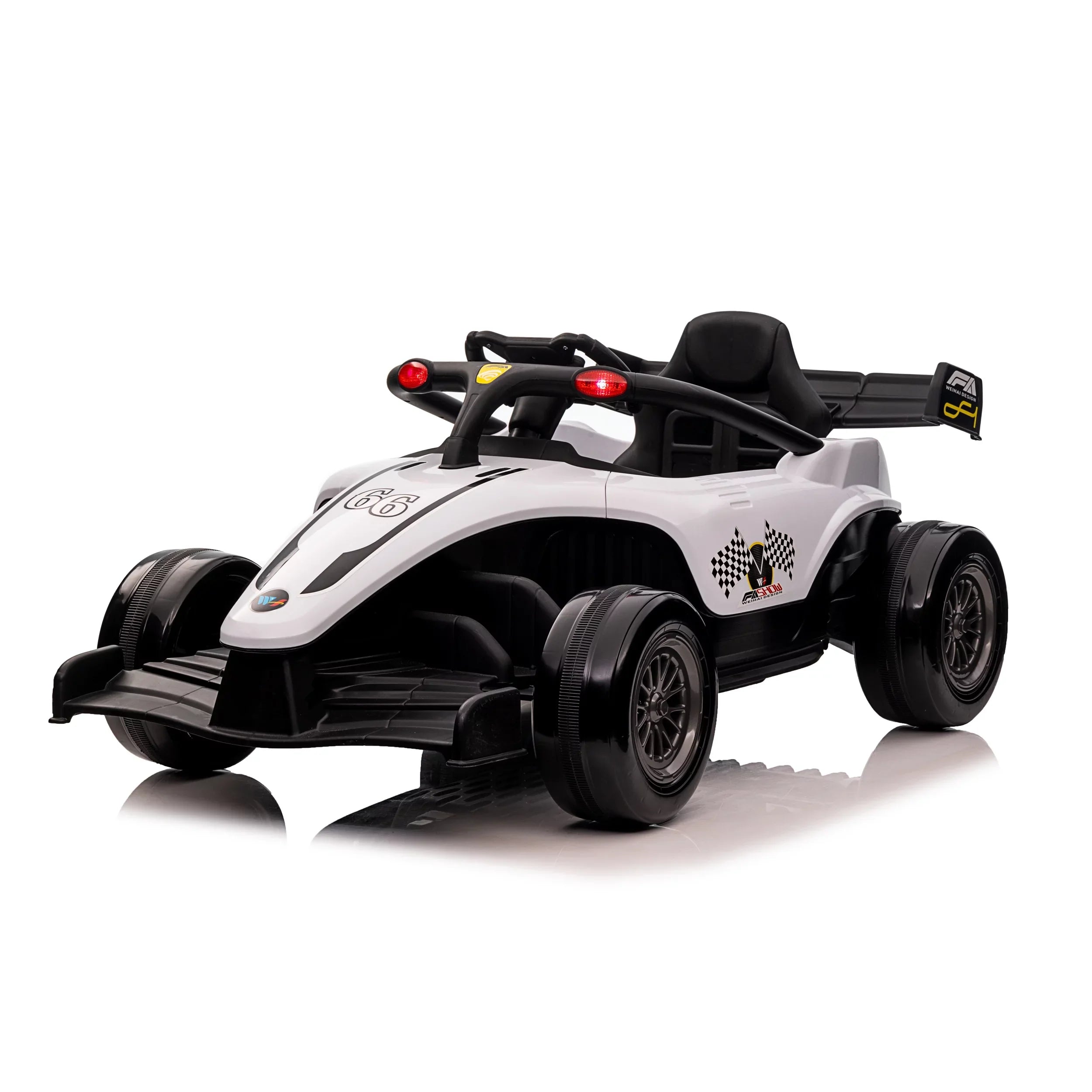 White W/Remote Blazin' 12V F1 Operated Years 3 on up Wheels and Battery Ride