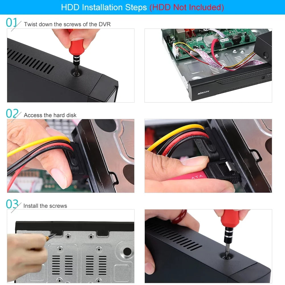 (NO Remote Plug Monitoring P2P for kit Definition Camera System Video Home Phone 1080P Full office DVR DVR AHD/Analog/TVI/CVI/ CCTV HDD) High Recorder Digital 4CH KKmoon