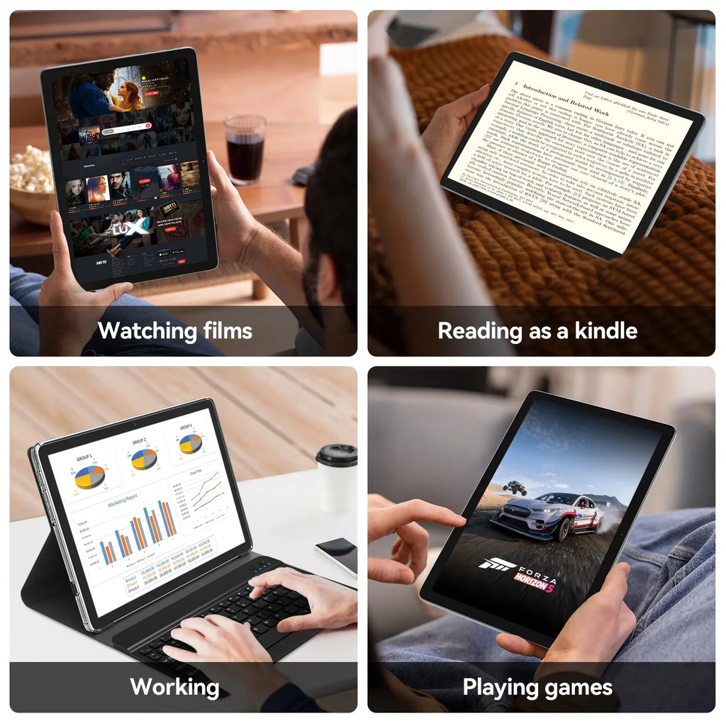 Tablet Tablet,1TB WiFi Tablet,8GB RAM with Mouse Android inch 12.0 Storage,Android Case ROM 128GB Expandable,Octa-Core Tablet Wireless 10.1 Tablet Newest Keyboard Processor,2024 Stylus,5G
