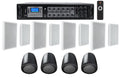 Pendant+8 Slim JBL Restaurant/Bar/Cafe Wall Speakers 4 6-Zone Amplifier+4 White