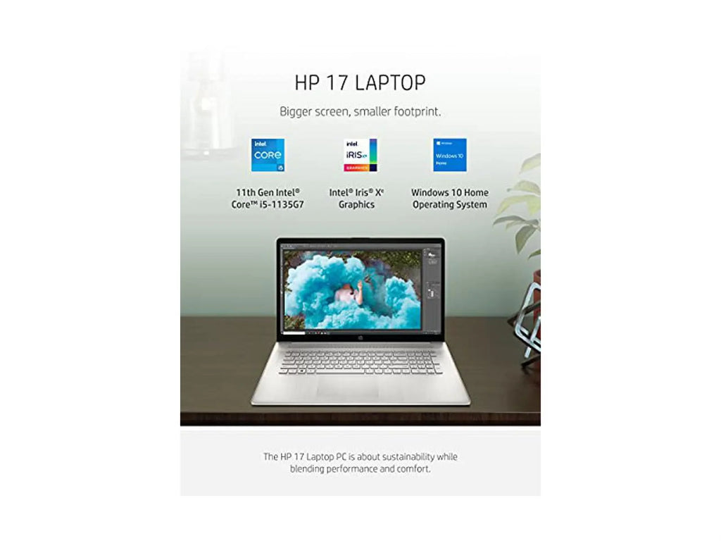 256 Display, i5-1135G7, 11th Screen 10 8 SSD Home, GB Windows Storage, Gen 17 HD+ RAM, Intel Anti-Glare Core Laptop, 17.3-inch GB HP