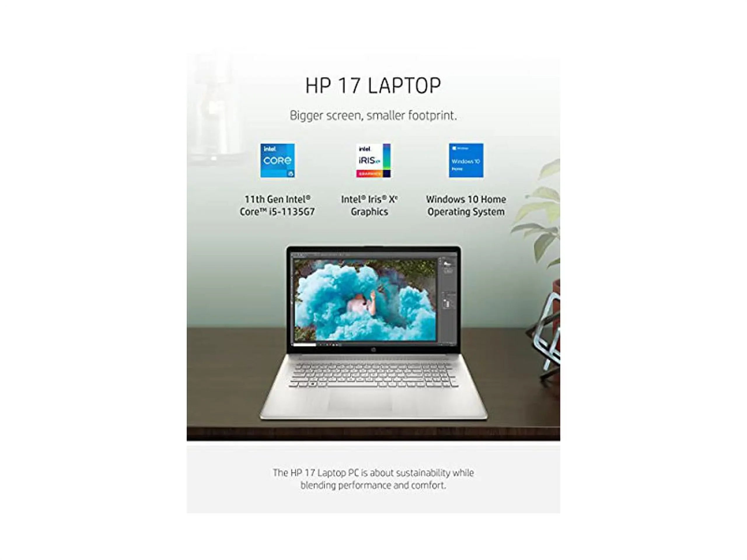256 Display, i5-1135G7, 11th Screen 10 8 SSD Home, GB Windows Storage, Gen 17 HD+ RAM, Intel Anti-Glare Core Laptop, 17.3-inch GB HP