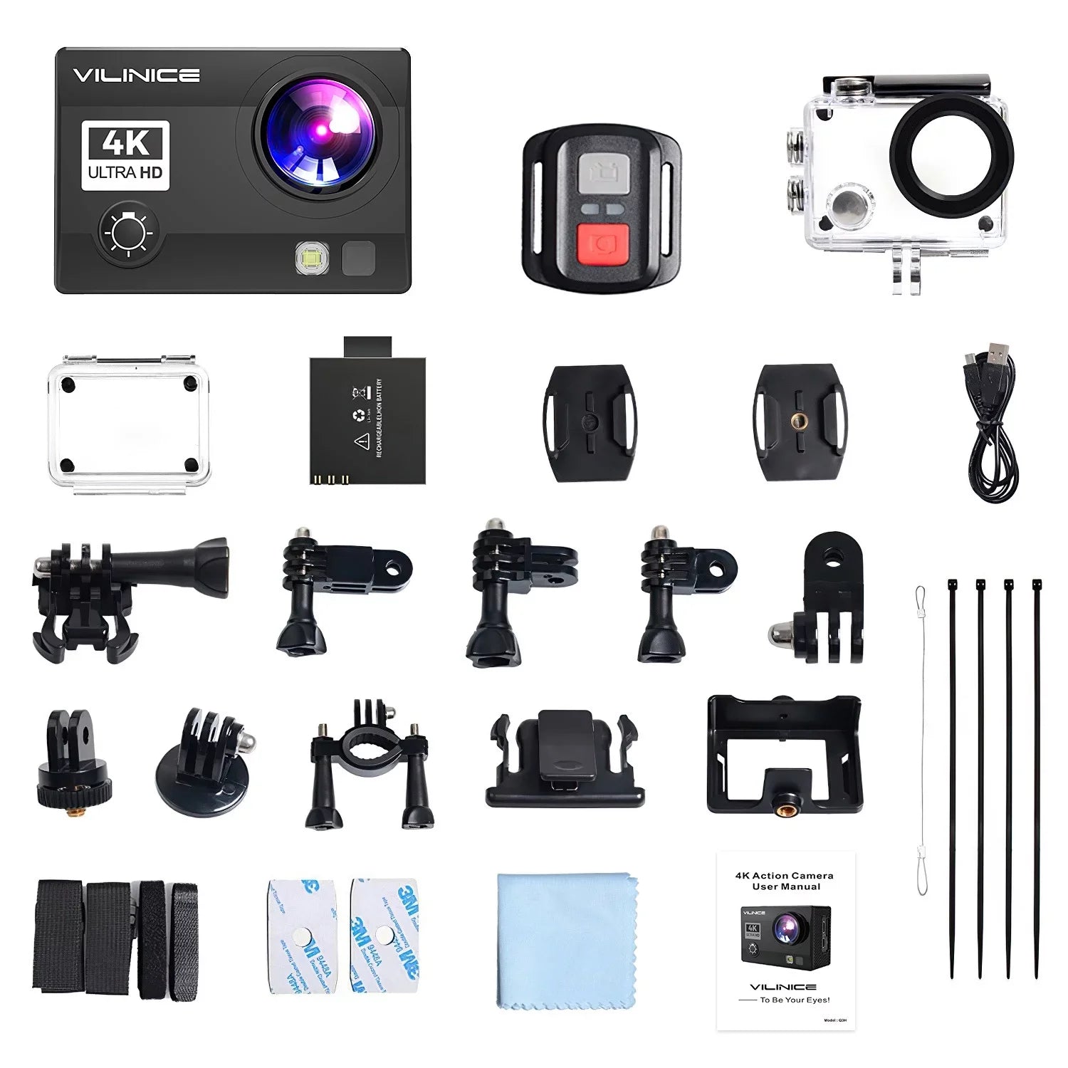 Cameras Underwater Camera Case, Snorkeling, Gift, Action Compatible Sensor, Control Camera, for 16MP EIS Camera Travel Waterproof 4K Camera VILINICE for 30m with with Remote Sports WiFi