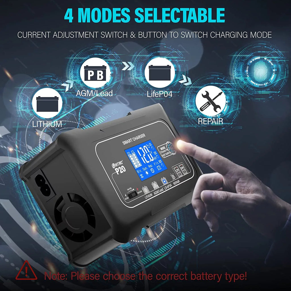 and Mower,Golf 24V/10A Battery Charger,12V/20A Adjustable,for 20-Amp Cycle Cart.. Boat,Lawn Battery Charger,Lithium,LiFePO4,Lead-Acid,Portable Car Charger,Maintainer/Deep Smart OIEXI Charger,Trickle