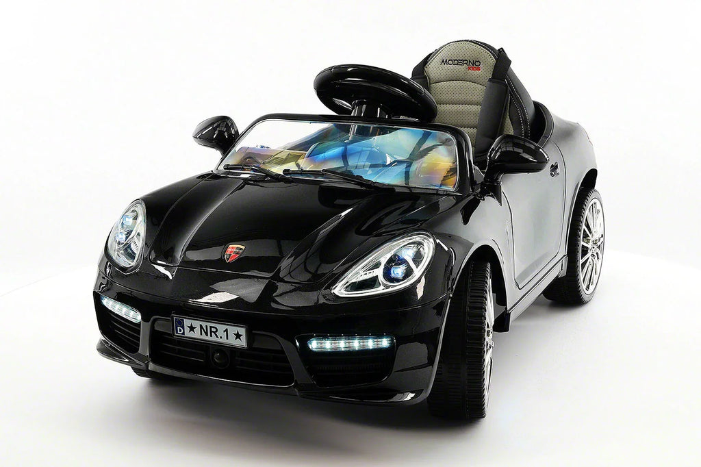 Electric Ride-On 12V Metallic Kids Car Kiddie with R/C Black Remote Parental Roadster |