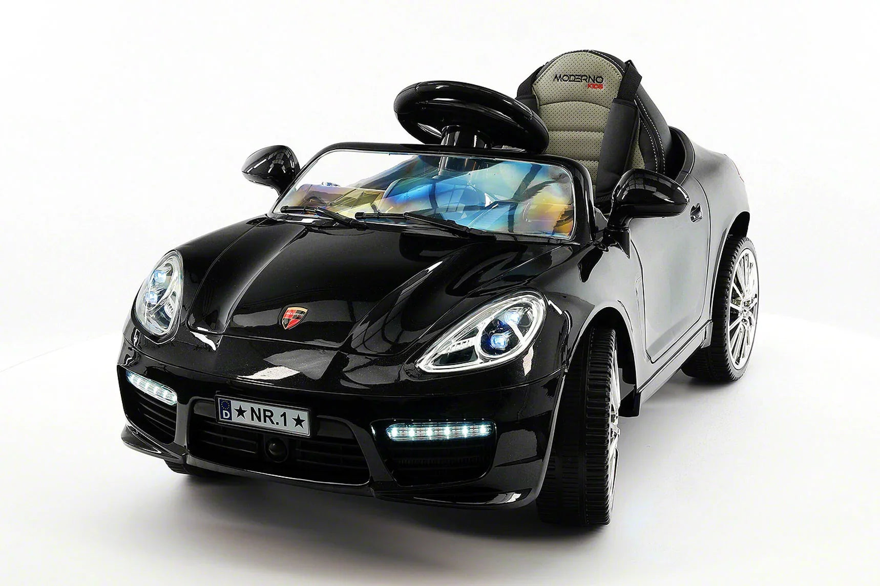 Electric Ride-On 12V Metallic Kids Car Kiddie with R/C Black Remote Parental Roadster |