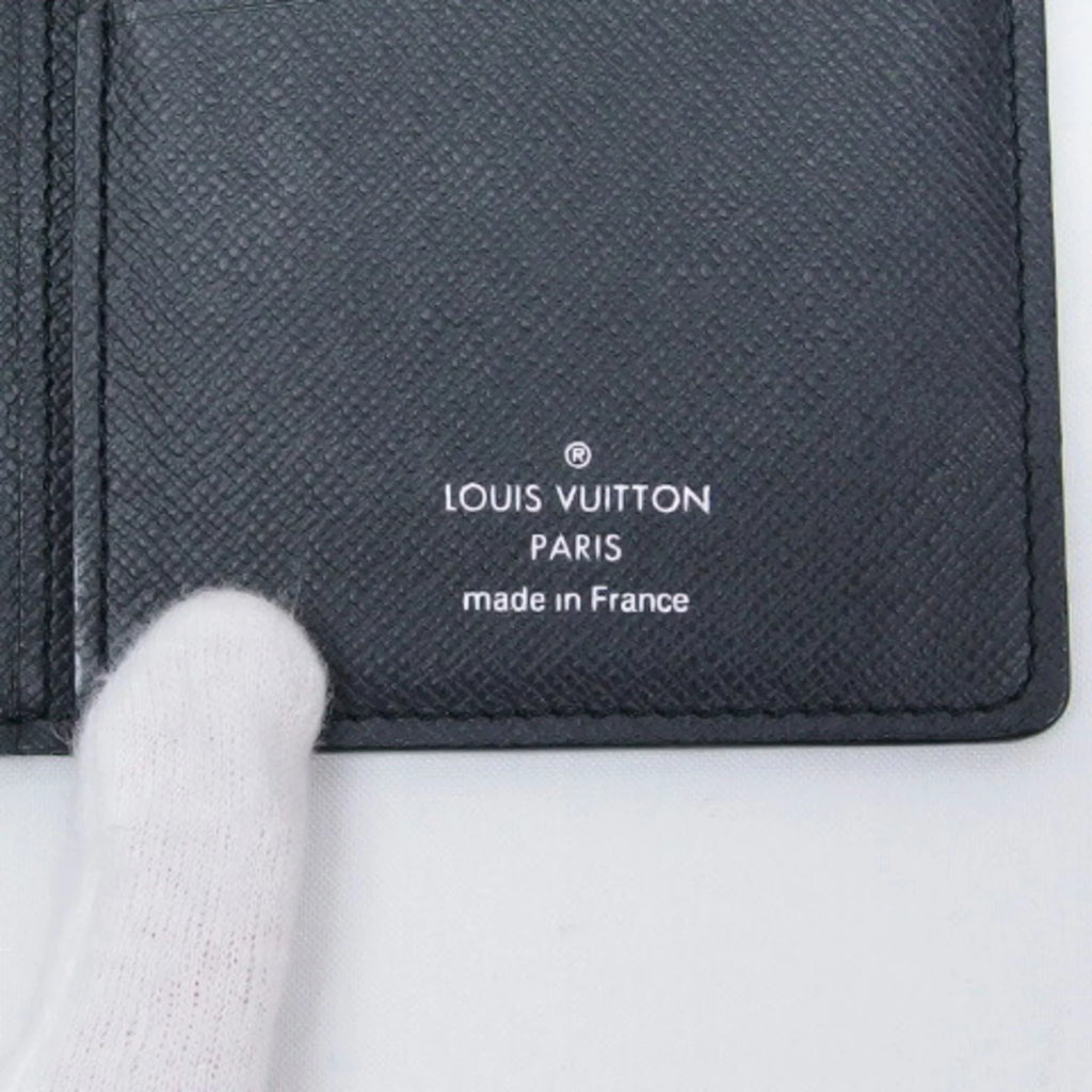 (Good) Long Wallet Black Pre-Owned Bifold Taiga Billfold