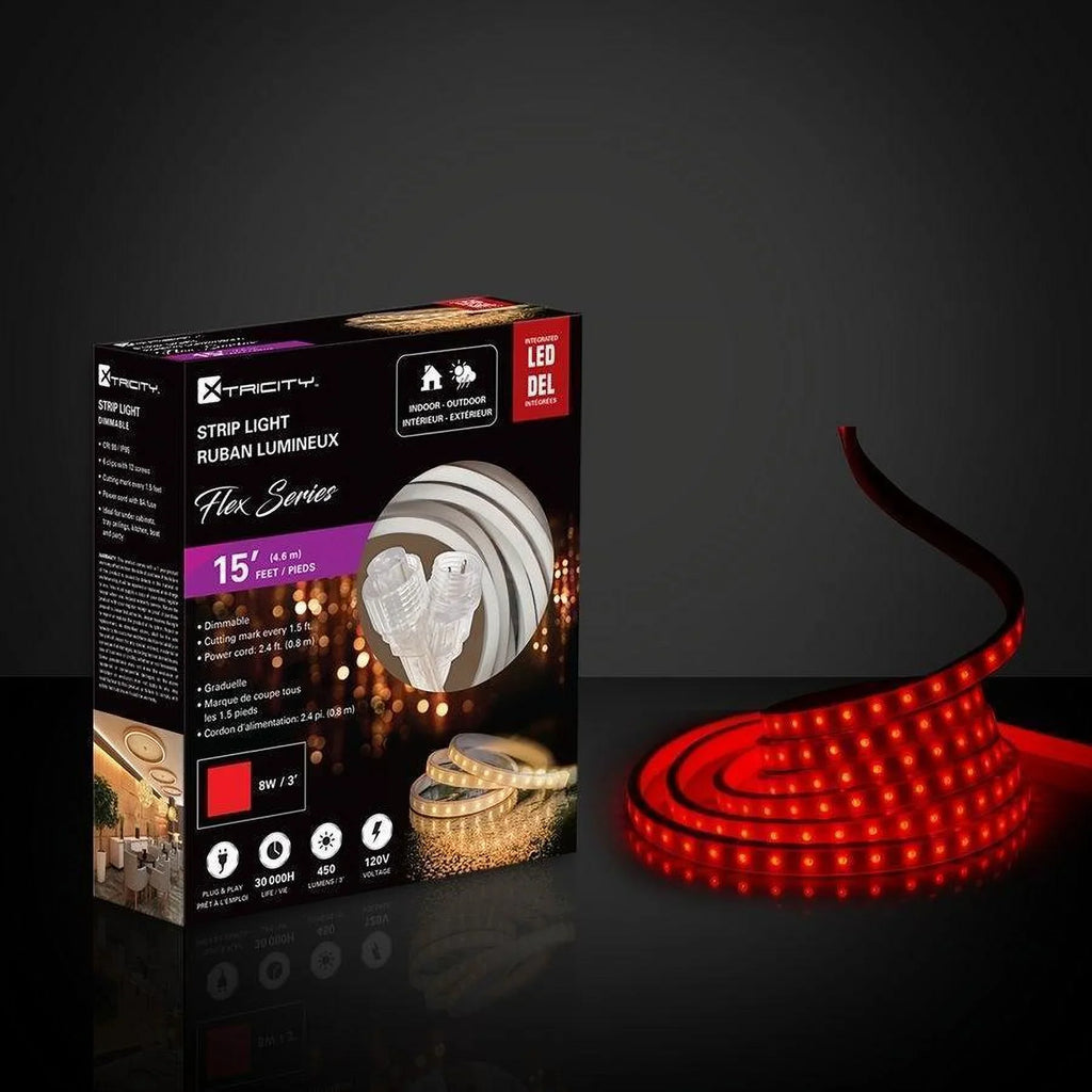 exterior Xtricity flexible Indoor led feet/8w-3'/120v/Red strip 15 and